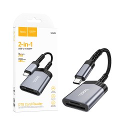 Hoco 2 in 1 Card Reader UA25 Type-C Metallic Gray Hoco 2 in 1 Card Reader UA25 Type-C Metallic Gray